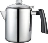 Cook N Home Coffee Percolator Stainless Steel Tea Pot Kettle 8-Cup, Classic Stovetop Coffee Maker for Home Camping Travel