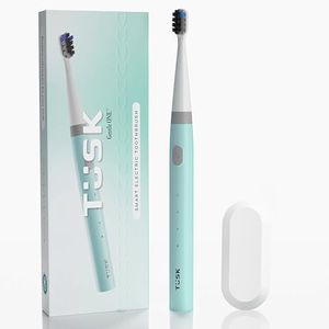 Tusk Smart Electric Toothbrush for Adults & Kids, 3 Modes Rechargeable Sonic Brush with 30 Days Battery, Soft Bristles, Waterproof Design, C-Type Charging, Timer for Efficient Cleaning (Dreamy, Green)