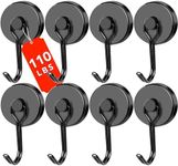 DIYMAG Black Magnetic Hooks, 110LBS