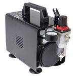 Fengda Professional Piston Airbrush Compressor AS-18A with Metal Case Mini Compressor Oil-Less Quiet Spraying Air Compressor