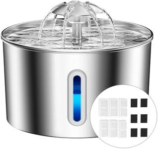 BalimoPet Katzenbrunnen Edelstahl, 2,2L Superleise Trinkbrunnen für Katze mit Kabel, Einfach zu Reinigen, Katzen Trinkbrunnen mit Vierfaches Filtersystem & LED-Licht, mit 6 Aktivkohlefilter