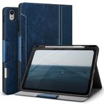 Antbox for iPad Air 13 inch Case M2 (2024), Built-in Pencil Holder, Fully Supports Pencil Pro and Pencil (USB-C), Auto Sleep/Wake Function PU Leather iPad Air 13'' Cover (Blue)