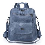 Qyoubi Women's Fashion Backpack Purse Anti-Theft Casual Shopping Convertible Multipurpose Travel Bag Blue