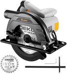 Circular Saw 1200W: DEKOPRO High-Power Saw with 185mm 24T Blade, 4800 RPM, Max Cut Depth 65mm (90°), 43mm (45°), Heavy-Duty Steel Base, Includes Guide Rai, Power Saw for Wood, PVC
