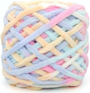 Chunky Chenille Yarn for Crocheting,Candy Fluffy Velvet Plush Yarn Thick Soft Chunky Chenille Yarn Baby Blanket Yarn for Crocheting Knitting Beginners 100(Candy)