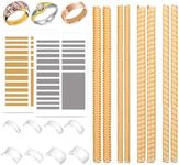 Ring Size Adjuster for Loose Rings, 54 Pcs Silicone Invisible Ring Sizer with Plug-in Invisible Ring Adjuster, EVA Invisible Sticker, Spiral Ring Tightener Fits Most Rings Sizes