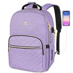 MATEIN Laptop Backpack for Women, School Backpack Bag 15.6 Inch Lightweight for Travel Work With USB Charging Port Waterproof, Anti theft Rucksack Girls Ladies for University College Large, Purple