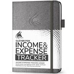 Clever Fox Income & Expense Tracker – Accounting & Bookkeeping Ledger Book for Small Business – Income & Expense Record Notebook with Receipt Pocket – Undated, A5, 5.8″ x 8.3″, Hardcover(Silver Black)