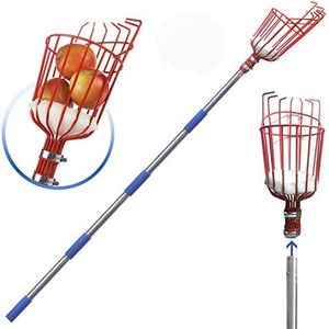 SANDEGOO Fruit Picker Tool-Fruit Picker with Light-Weight Aluminum Telescoping Pole, Fruit Picking Equipment for Getting Apple Oranges and Fruits Tree