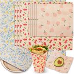 Beeswax Wraps for Food, 9 Pack Reusable Bees Wax Wraps, Zero Waste, Food Storage Beeswax Paper, Sustainable Wax Paper(1XL+3M+5S) Food Wrap, Sandwich Wrap & Bowl Covers
