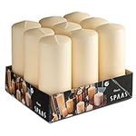 SPAAS Ivory Pillar Candles - 9 Pack