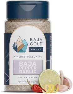 Baja Gold Garlic Pepper Seasoning, Salt Pepper Garlic Seasoning With Mineral Sea Salt, Organic All Purpose Blend For Steak Chicken Seafood Vegetables And Eggs, Non MSG, Vegan, 6.1Oz