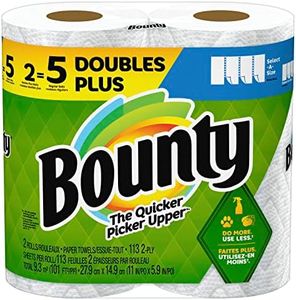 Bounty Select-A-Size Paper Towels, 2 Double Plus Rolls, White, 113 Sheets Per Roll