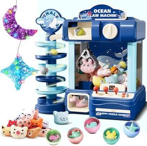 ROHSCE Kids Claw Machine and 3D String Art Kit Set – Arcade Game Toy with Lights, Sound and DIY Lantern Crafts for Boys and Girls, Perfect Birthday