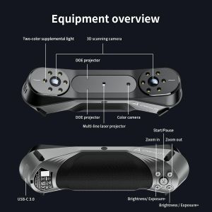 Creality Raptor Handheld 3D Scanner – 0.02mm Accuracy, Blue Light, 60fps, Windows/Mac