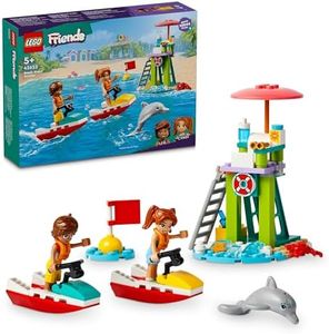 LEGO® Friends Beach Water Scooter 42623, Lifeguard Toy Building Set for Kids, Toy for Girls and Boys Aged 5 and Over with 2 Mini-Dolls and a Dolphin Figure