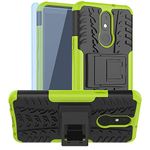 LG Aristo 4 Plus Case,LG Prime 2,Tribute Royal,Arena 2 Case, with HD Screen Protector, SKTGSLMY [Shockproof] Tough Rugged Dual Layer Protective Case Hybrid Kickstand Cover for LG K30 2019 (Green)