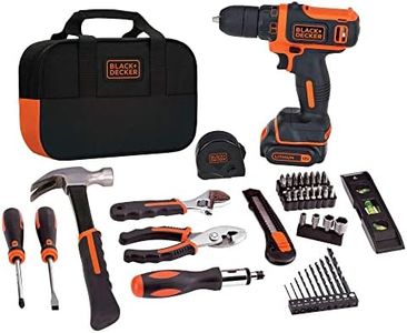 BLACK+DECKER 12V MAX Drill & Home Tool Kit, 60-Piece (BDCDD12PK)