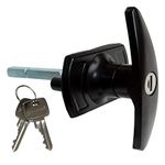 Garage Door Parts Black Powder Coated T Handle Lock Pattern Universal