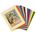 ZBEIVAN 12 Packs Mixed Colors 11x14 Picture Frame Mats for 8x10 Photos, Artworks and Prints, White Core Bevel Cut Frame Mattes