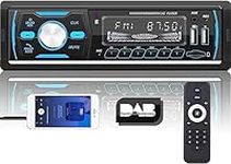 2023 CAMECHO DAB Single Din Car Stereo with Bluetooth HandsFree/FM/AM/RDS Radio/4x50W/2 USB/AUX Input/SD/TF Card+ Remote Control