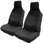 WYRELINE® 2PCS Extra Heavy Duty Car Seat Covers Front Pair - Universal Fit Black | Front Car Seat Cover Protectors | Durable And Easy Wipe Clean Waterproof Material (2 PACK)