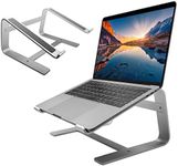 Macally Macbook Stand | Laptop Stand for Desk | Computer Stand (Universal 10"-17.3") Premium Aluminum Stylish and Sturdy Laptop Riser Stand - Laptop Holder for Macbook Pro/Air, Notebook, Chrome