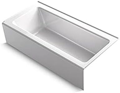 KOHLER 848-0 Bellwether 66" x 32" Cast Iron Alcove Bath with Integral Apron, Safeguard Slip-Resistant Surface, Right-Hand Drain, White