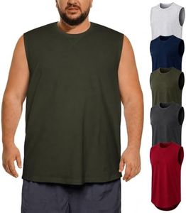 LemonVibe 5 Pack Men's Big and Tall Tank Top Dry Fit Workout Sleeveless Muscle Athletic Shirt 8X-Large