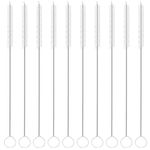 YUNAGMAX Straw Cleaner Brush, 10 Pieces Nylon Reusable Straw Cleaning Brushes for Metal/Glass/Silicone Straw, Small Bottle, Milk Tube, Pipes