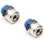 Pneumatic Straight Push to Quick Connect Fittings 1/2 Inch Male X 6mm Tube OD(Pack Of 2)