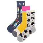 Hot Sox Women's Fun Conversation Starter Crew Socks-2 & 3 Pairs-Cute & Funny Fashion Novelty Gifts, Artist Palettes (Assorted Heather), 4-10