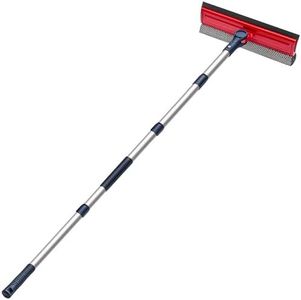 DSV Standard Professional Window Squeegee | 2-in-1 Window Cleaner Sponge and 10" Soft Rubber Strip with Telescopic Extension Pole 34 INCH & 86.5 cm | Adjustable to Clean from Multiple Angles