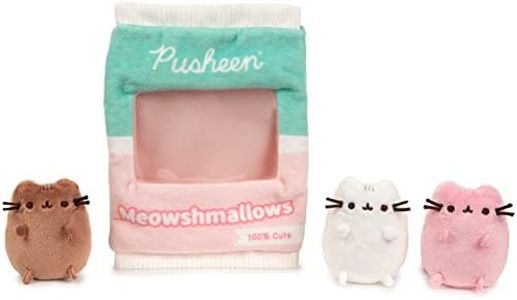 GUND Pusheen Meowshmallows - Bolsa de golosinas con mini felpa extraíble, animales de peluche para edades de 8 años en adelante, rosa/verde, 7.5 pulgadas