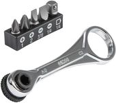 Klein Tools 65200 Ratchet Set, 5-Piece Mini Ratchet Set with Phillips, Slotted, and Adapter for Other Socket Sizes, For Tight Spaces