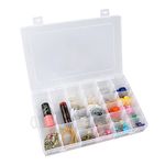 OULII Portable Clear Plastic Jewelry Box Organizer Storage Container with Adjustable Dividers, 36-Grid