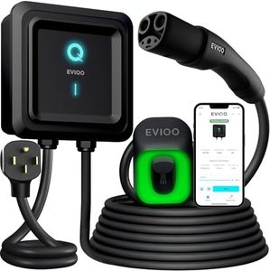 EVIQO Level 2 EV Charger - NACS Charger Compatible with Tesla - 40 Amp EV Level 2 w/NACS, 240V NEMA 14-50 EVSE, 25' EV Charging Cable