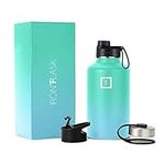 IRON °FLASK Sports Water Bottle - 64 Oz, 3 Lids (Spout Lid), Vacuum Insulated Stainless Steel, Modern Double Walled, Simple Thermo Mug, Hydro Metal Canteen