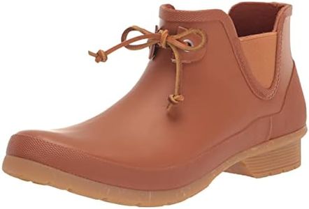 Chooka women's Classic Tie Waterproof Bootie Rain Boot, Cognac, 9