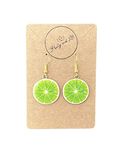 Fruit Style Drop And Dangle Earrings, Fruits Hooks, Fruit Earrings, Fruits Earring Hooks, Fruity Earrings (Limes)