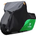 CoukouCoverMotorcycle Cover, All Weather Premium Waterproof and Sunproof Motorcycle Protective Cover with Locking Holes and Storage Bag for Up to 96” Motorbike (Green, XL)