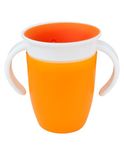 ZIKKU Transition Sippy Cups with Handles, 360 Degree Spill Proof Design, Leak Proof Miracle Cups for Toddlers (Orange)