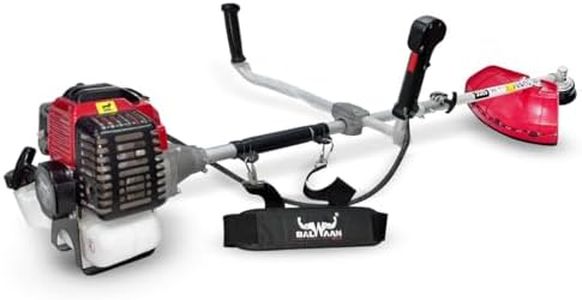 Balwaan Krishi Brush Cutter 2 Stroke Side Pack Machine, 52cc Extra Power Torque Engine & 3T Blade, Tap n Go & Free Nylon Rope for Agriculture, Farm Harvesting, Gardening, Crop Trimming | BX-52