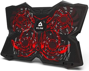 KLIM Cobra Laptop Cooling Pad - Support 11 to 17 Inch Laptops, PS4 PS5-4 Fans - Light, Quiet, Powerful Cooling - Gamer USB Slim Portable Laptop Stand