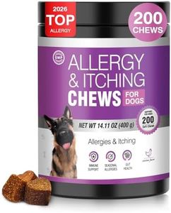Dog Allergy Chews 200ct - Dog Allergy and Itching Skin Relief Anti Itch Aller Immune Bites for Dogs licking Paws Treatment Relief Itchy Chew Probiotics Vitamins for Skin and Coat Allergies - Chicken