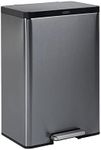 Rubbermaid Stainless Steel Metal Step-On Trash Can for Home and Kitchen, Charcoal, 12 Gallon, 2112520