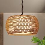 Rattan Farmhouse Chandelier Light F