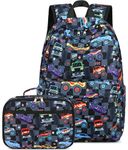 Bluboon Preschool Backpack Kids Kindergarten Backpack With Lunch Box School Book Bags for Elementary Primary Schooler, Off-road Vehicle