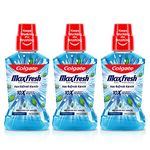 Colgate Maxfresh Plax Antibacterial Mouthwash, 24/7 Fresh Breath - Peppermint, 750ml (250ml x 3) (Pack of 3), Multicolour