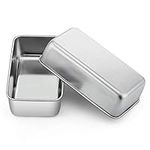 P&P CHEF Loaf Pan Set of 2, 9-inch Bread Pans, Stainless Steel Loaf Toast Baking Pans for Bread Meatloaf Lasagna Cake, Healthy & Non Toxic,Deep Side & Smooth Roll, Oven & Dishwasher Safe